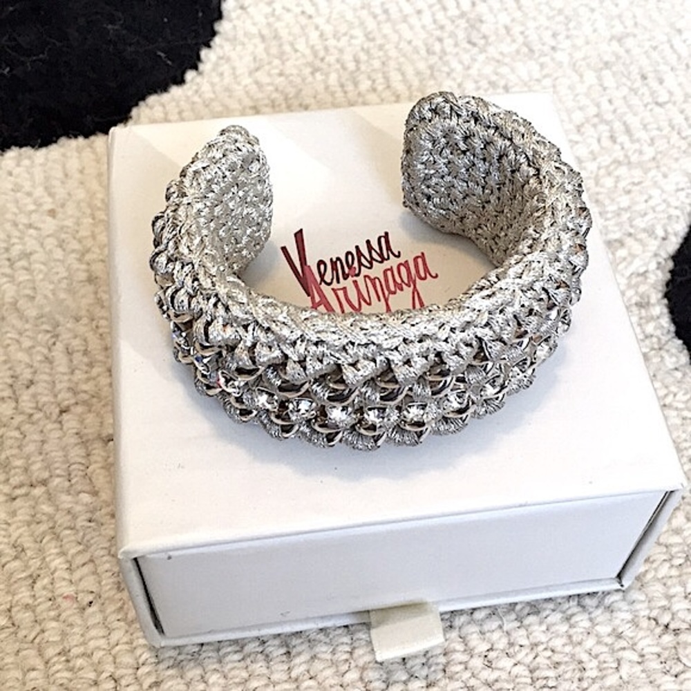 NIB Venessa Arizaga Silver Plated Cuff Bracelet